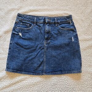 Old Navy Distressed Jean Mini Skirt